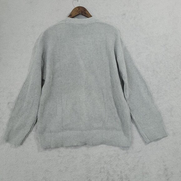 NEW Hudson Los Angeles Cotton Button-Up Cardigan Sweater Gray Womens L// 25CT - Picture 2 of 7